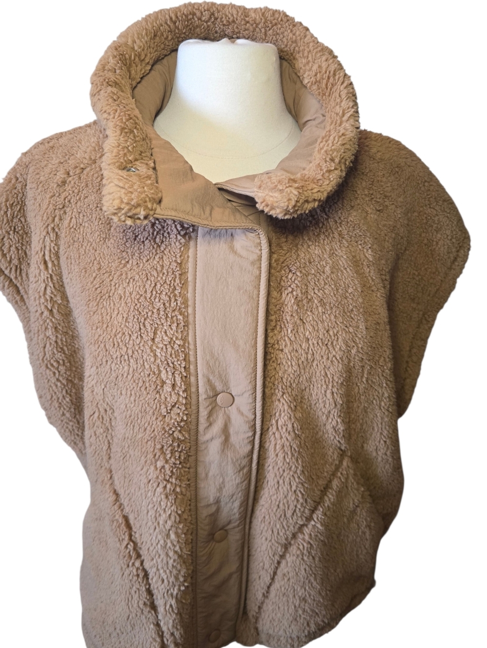 NWT FP Movement Scout It Out Fleece Vest Twig Brown Tan Snap Closure Size Large - Picture 4 of 14